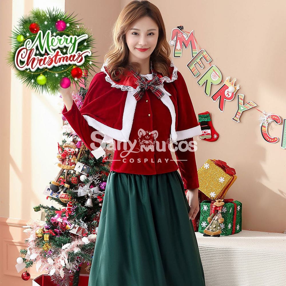 【In Stock】Christmas Cosplay Green Christmas Dress Costume Costumes