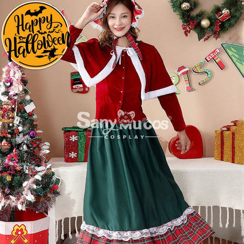 【In Stock】Christmas Cosplay Green Christmas Dress Costume Costumes