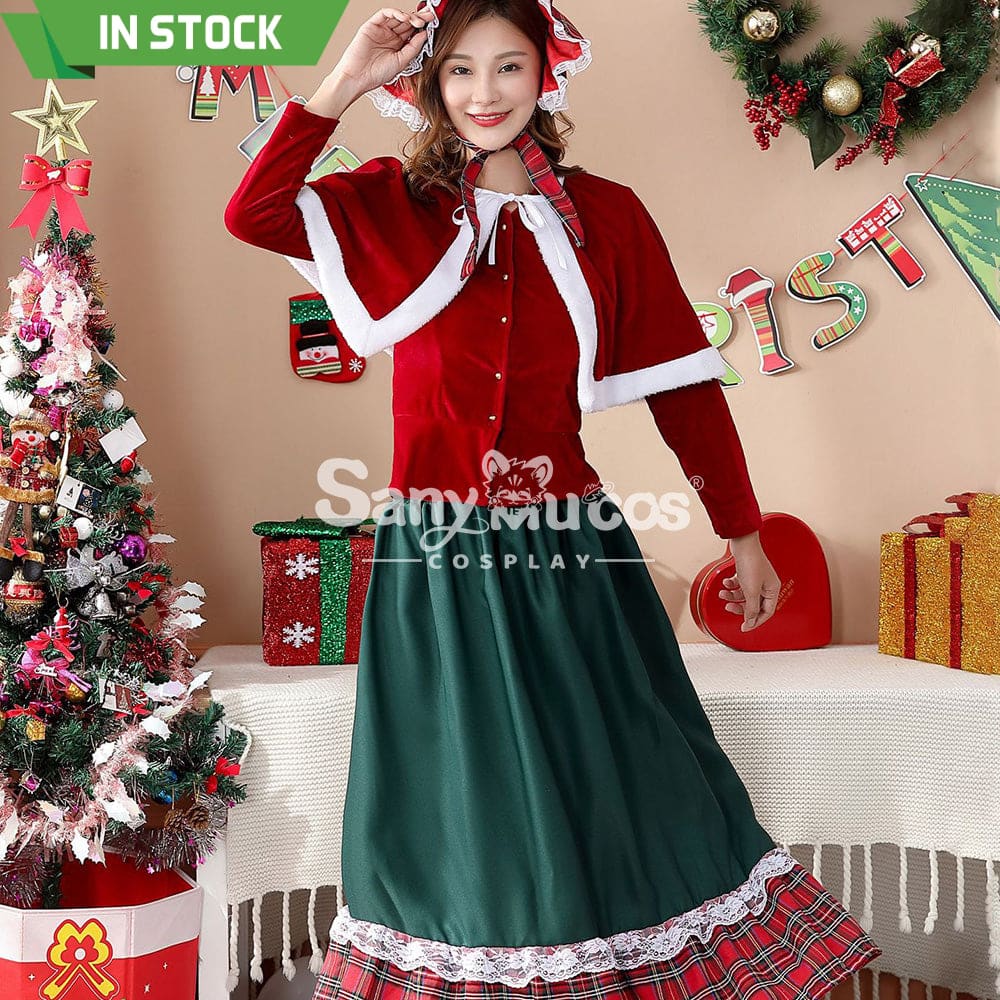 【In Stock】Christmas Cosplay Green Christmas Dress Costume Costumes