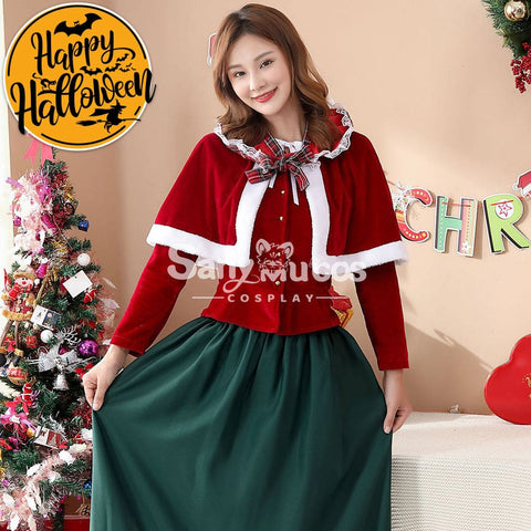 【In Stock】Christmas Cosplay Green Christmas Dress Costume Costumes
