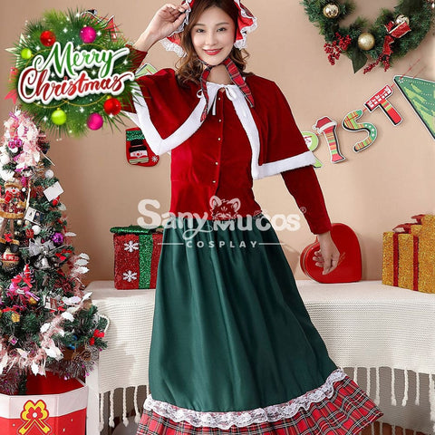 【In Stock】Christmas Cosplay Green Christmas Dress Costume Costumes