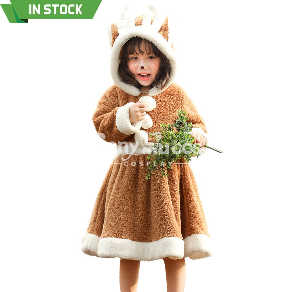 【In Stock】Christmas Cosplay Kid Size Christmas Reindeer Dress Costume Costumes