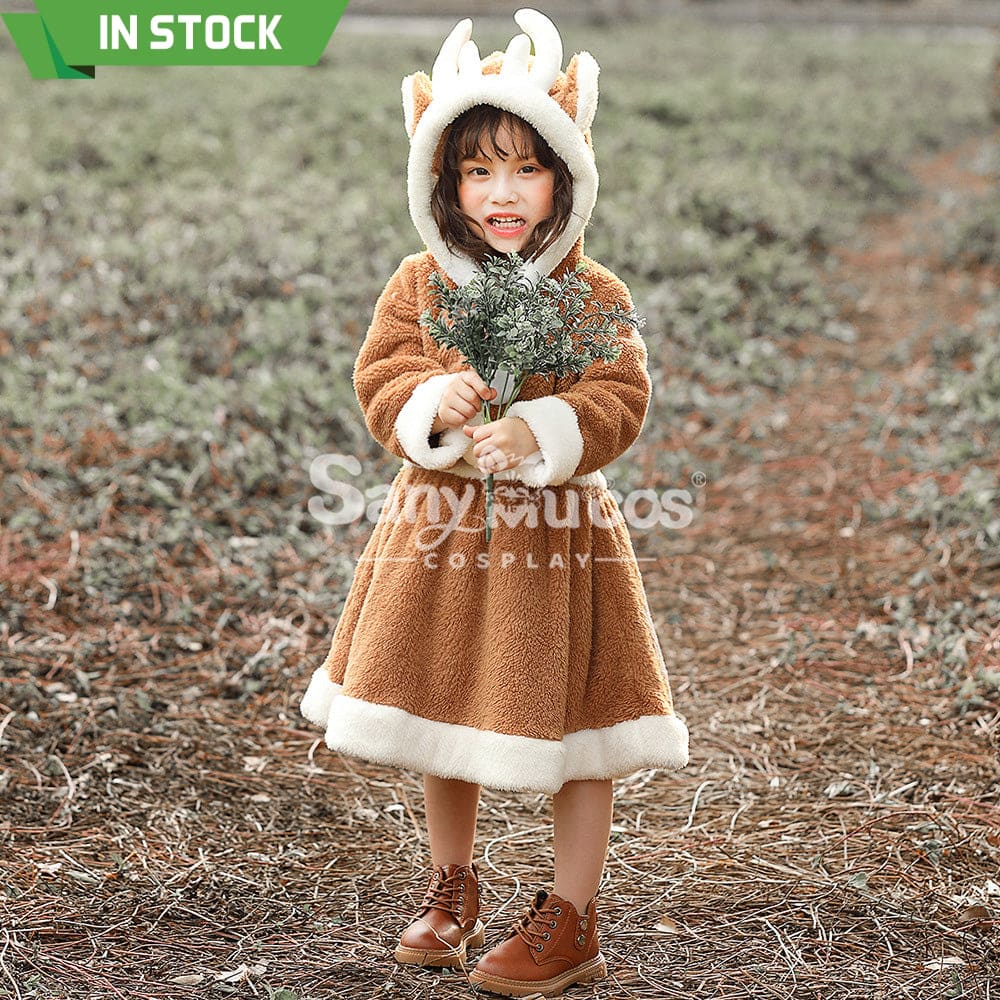 【In Stock】Christmas Cosplay Kid Size Christmas Reindeer Dress Costume Costumes