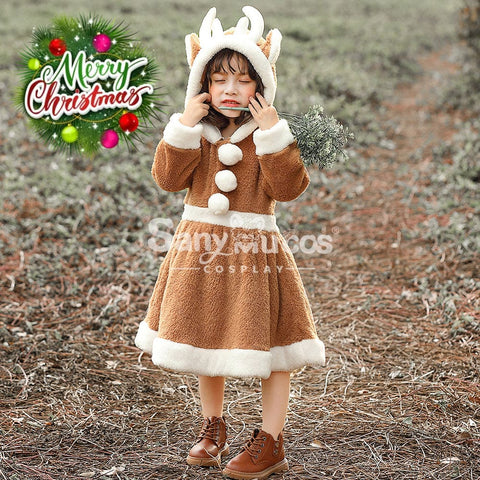 【In Stock】Christmas Cosplay Kid Size Christmas Reindeer Dress Costume Costumes