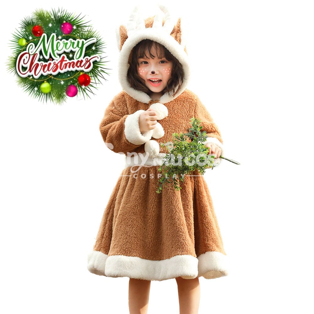 【In Stock】Christmas Cosplay Kid Size Christmas Reindeer Dress Costume Costumes