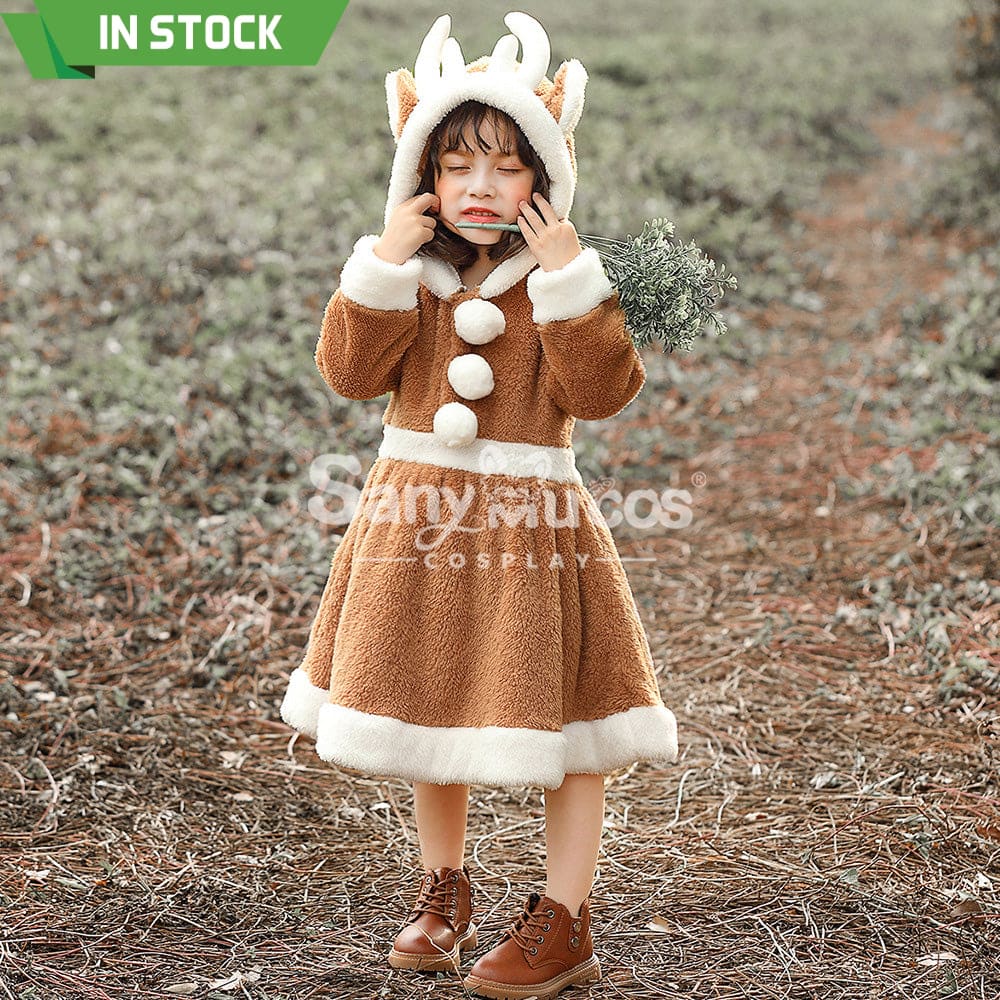 【In Stock】Christmas Cosplay Kid Size Christmas Reindeer Dress Costume Costumes