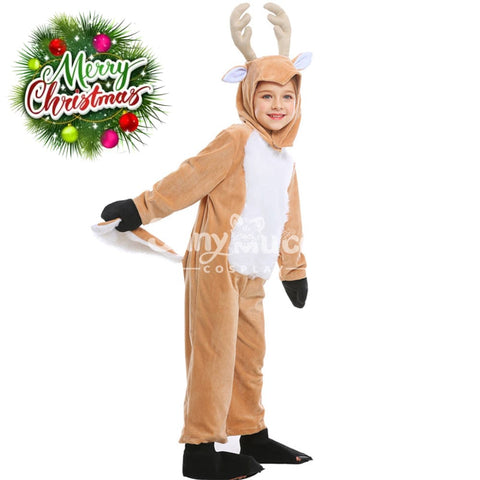 【In Stock】Christmas Cosplay Kid Size Christmas Reindeer Pajamas Costume First Edition Costumes