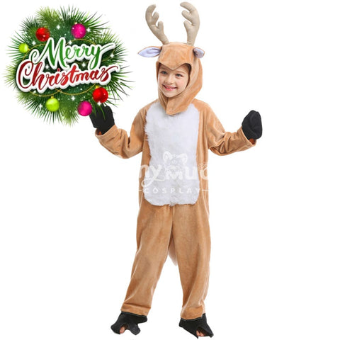 【In Stock】Christmas Cosplay Kid Size Christmas Reindeer Pajamas Costume First Edition Costumes