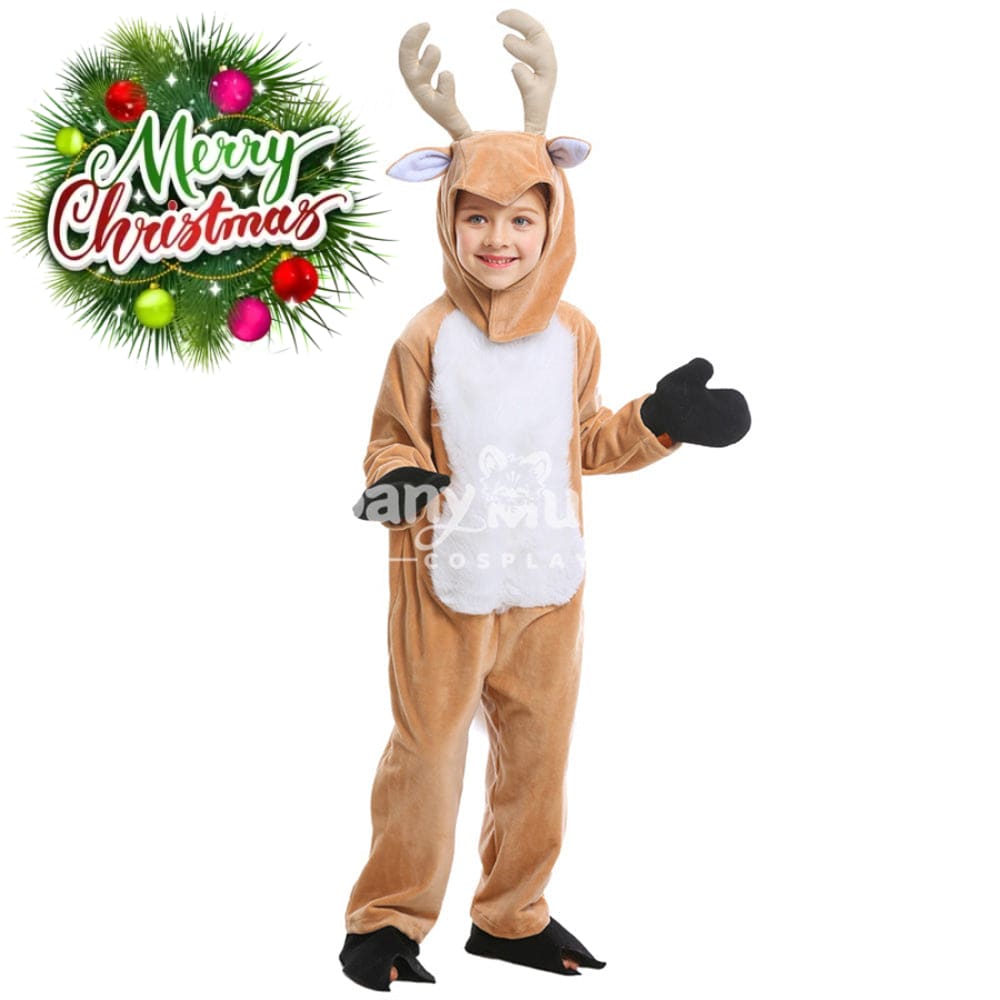 【In Stock】Christmas Cosplay Kid Size Christmas Reindeer Pajamas Costume First Edition Costumes