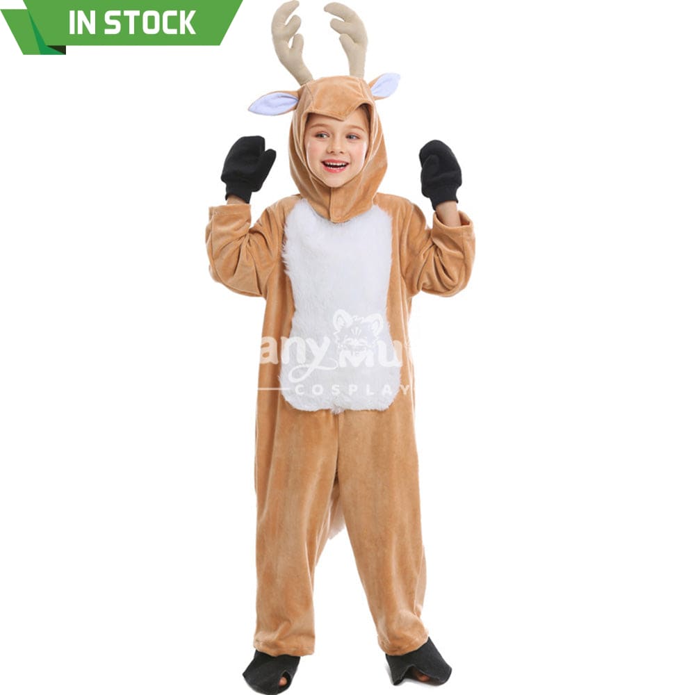 【In Stock】Christmas Cosplay Kid Size Christmas Reindeer Pajamas Costume First Edition Costumes