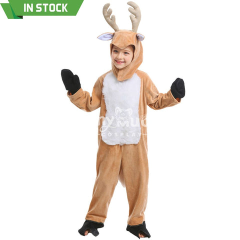 【In Stock】Christmas Cosplay Kid Size Christmas Reindeer Pajamas Costume First Edition Costumes