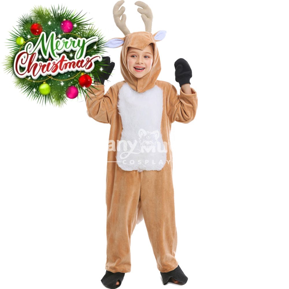 【In Stock】Christmas Cosplay Kid Size Christmas Reindeer Pajamas Costume First Edition Costumes