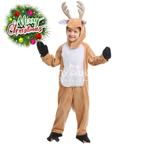 【In Stock】Christmas Cosplay Kid Size Christmas Reindeer Pajamas Costume First Edition Costumes