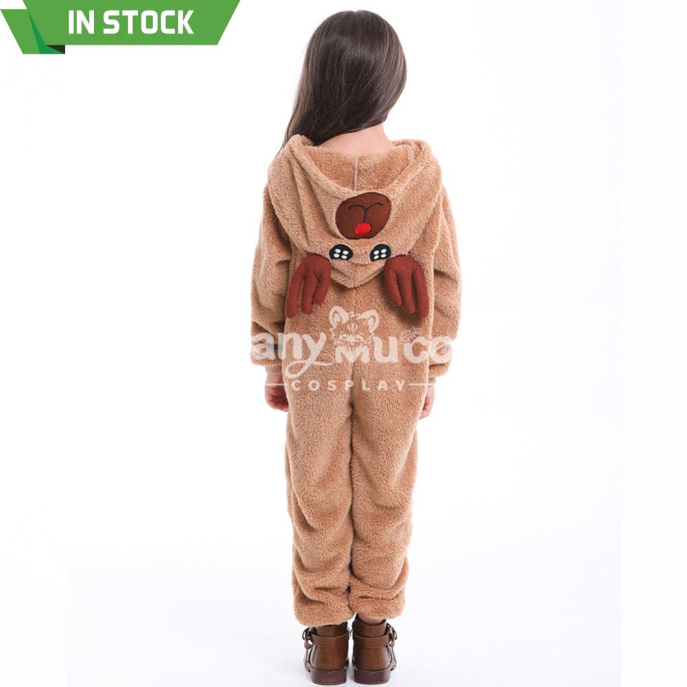 【In Stock】Christmas Cosplay Kid Size Christmas Reindeer Pajamas Costume Second Edition Costumes