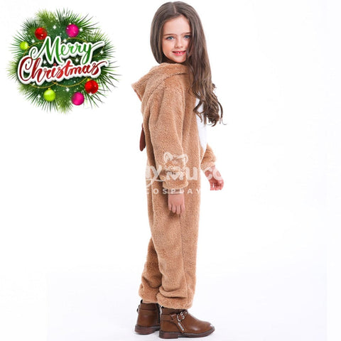 【In Stock】Christmas Cosplay Kid Size Christmas Reindeer Pajamas Costume Second Edition Costumes