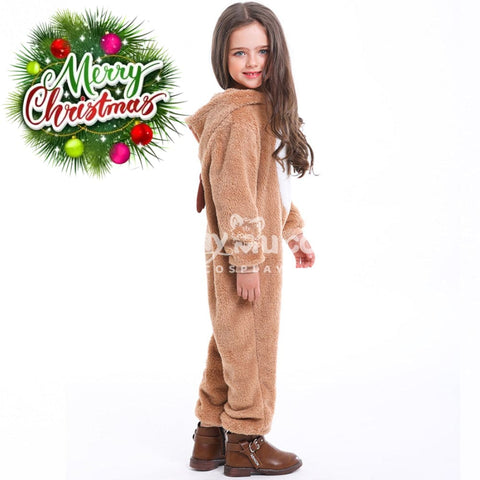 【In Stock】Christmas Cosplay Kid Size Christmas Reindeer Pajamas Costume Second Edition Costumes