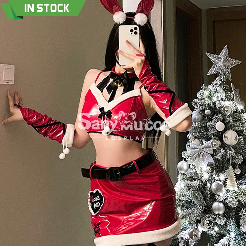 【In Stock】Christmas Cosplay Patent Leather Bunny Girl Suit Costume Costumes