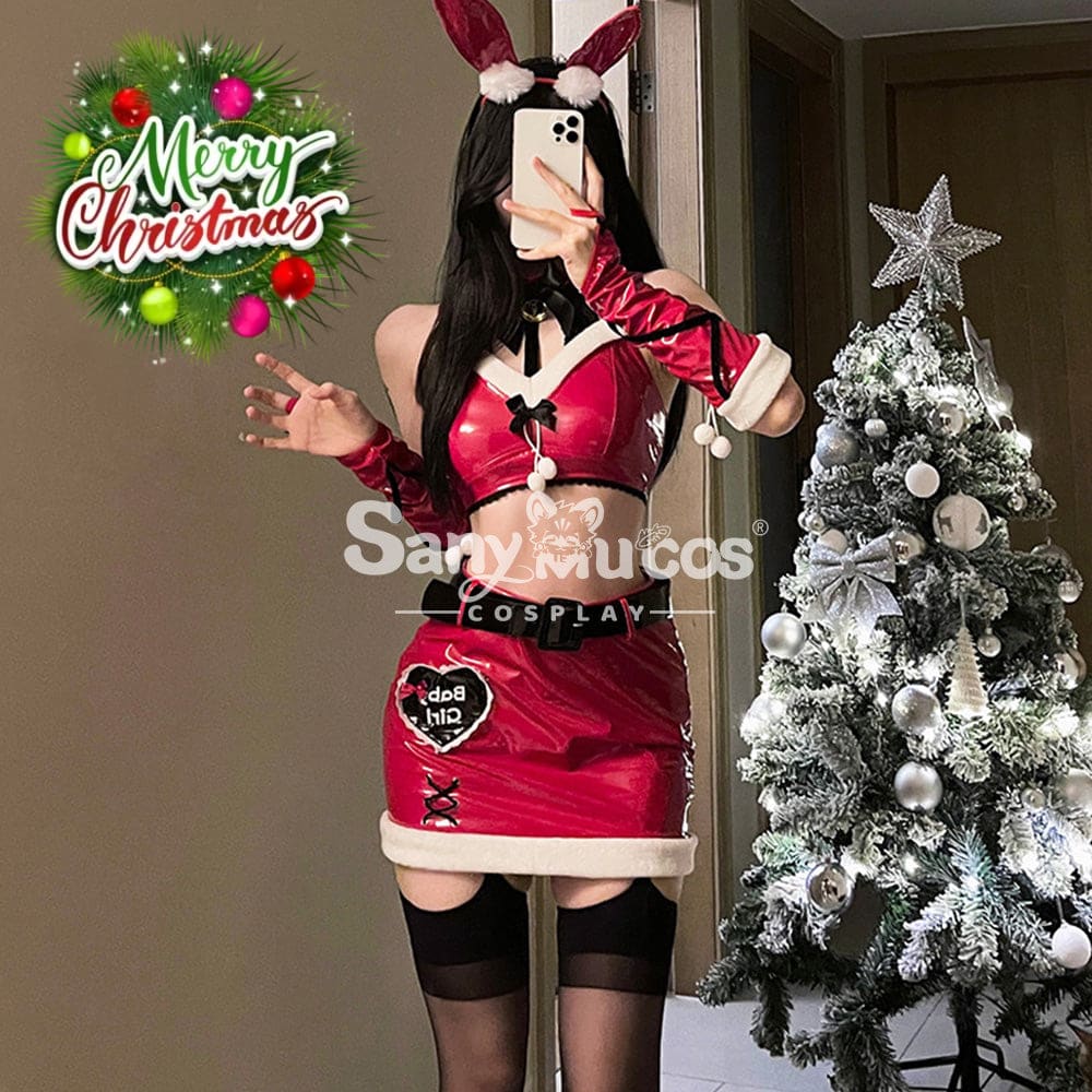 【In Stock】Christmas Cosplay Patent Leather Bunny Girl Suit Costume Costumes