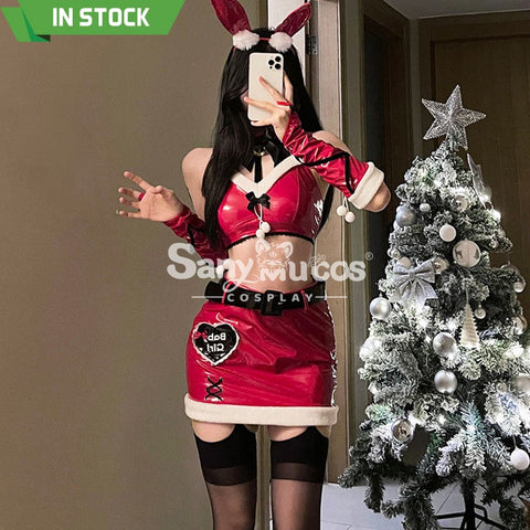 【In Stock】Christmas Cosplay Patent Leather Bunny Girl Suit Costume Costumes