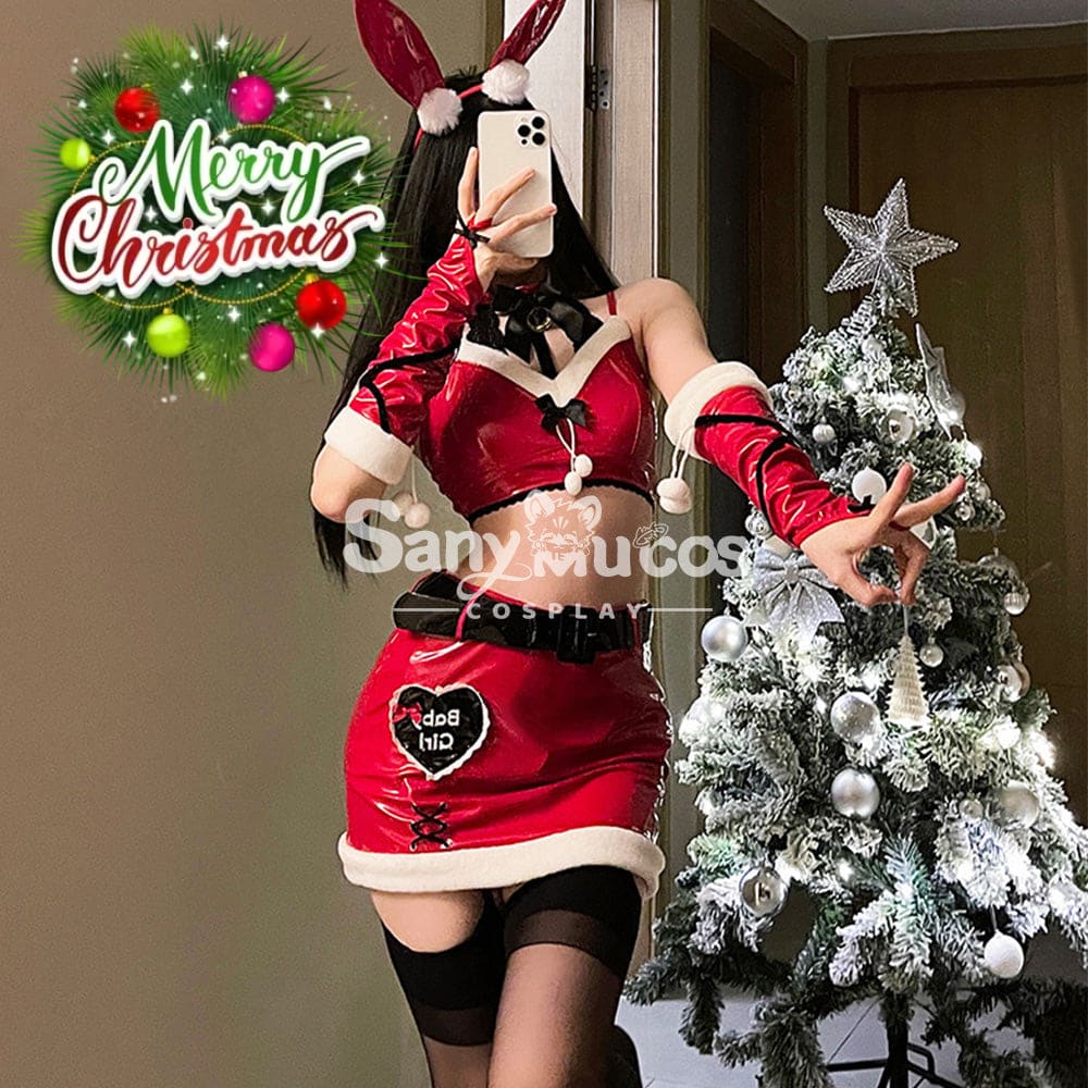 【In Stock】Christmas Cosplay Patent Leather Bunny Girl Suit Costume Costumes