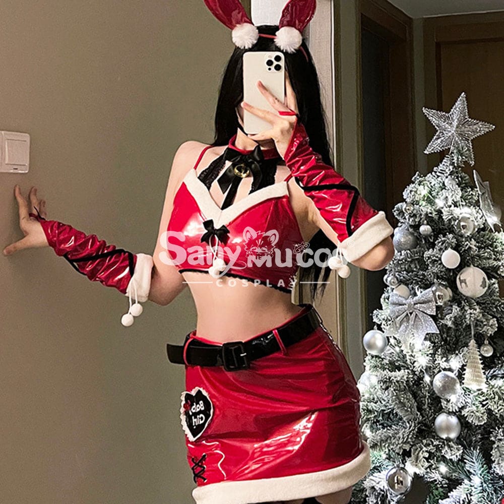 【In Stock】Christmas Cosplay Patent Leather Bunny Girl Suit Costume Costumes