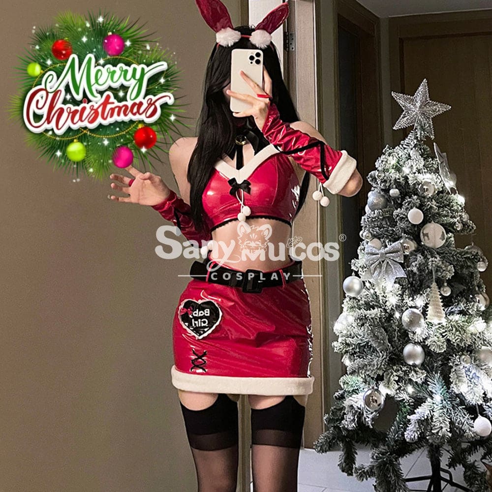 【In Stock】Christmas Cosplay Patent Leather Bunny Girl Suit Costume Costumes