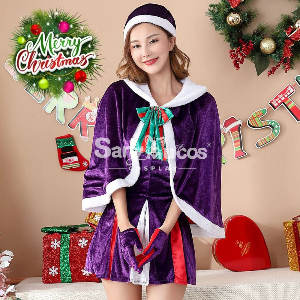 【In Stock】Christmas Cosplay Christmas Purple Dress Costume Costumes