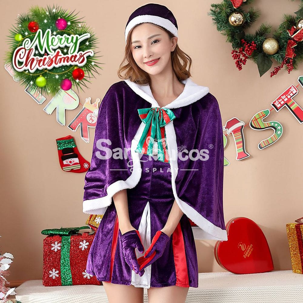 【In Stock】Christmas Cosplay Christmas Purple Dress Costume Costumes