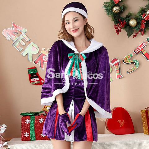 【In Stock】Christmas Cosplay Christmas Purple Dress Costume Costumes