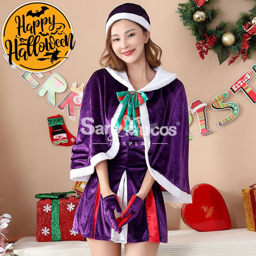 【In Stock】Christmas Cosplay Christmas Purple Dress Costume Costumes