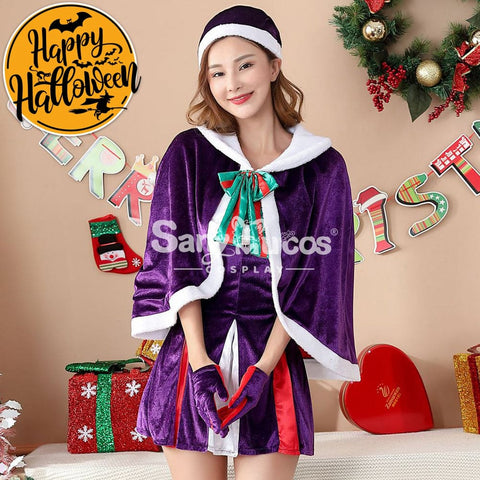 【In Stock】Christmas Cosplay Christmas Purple Dress Costume Costumes