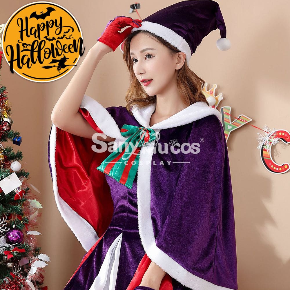 【In Stock】Christmas Cosplay Christmas Purple Dress Costume Costumes