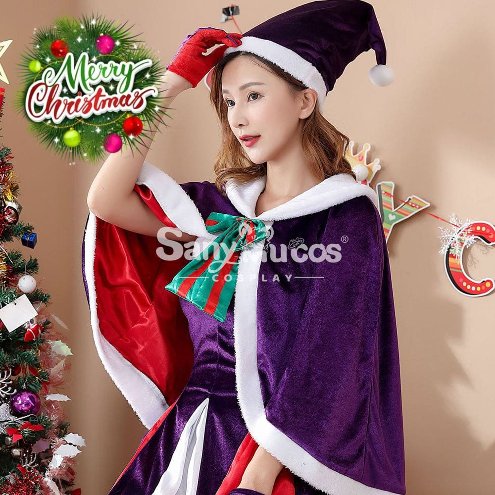 【In Stock】Christmas Cosplay Christmas Purple Dress Costume Costumes