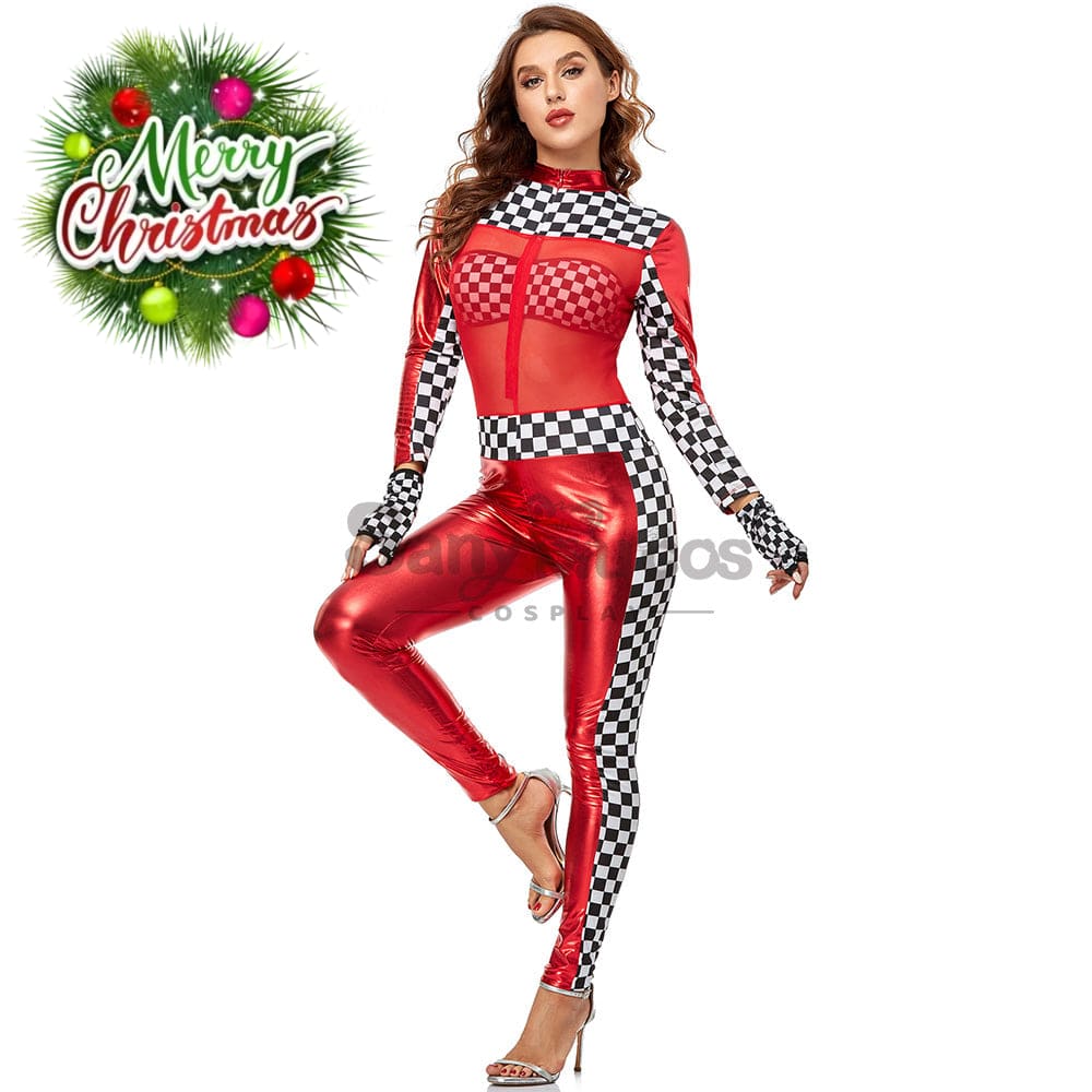 【In Stock】Christmas Cosplay Racing Jumpsuit Costume Costumes