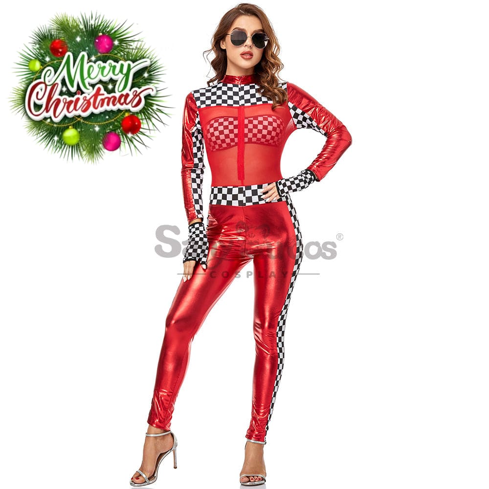 【In Stock】Christmas Cosplay Racing Jumpsuit Costume Costumes