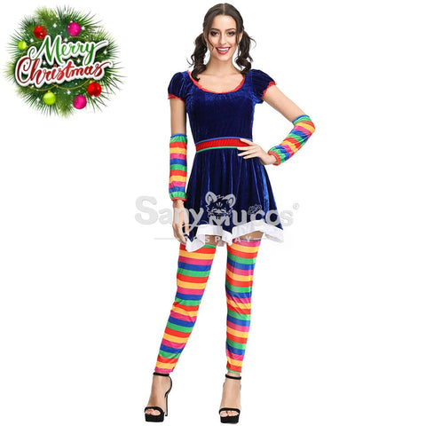 【In Stock】Christmas Cosplay Rainbow Christmas Dress Costume Costumes