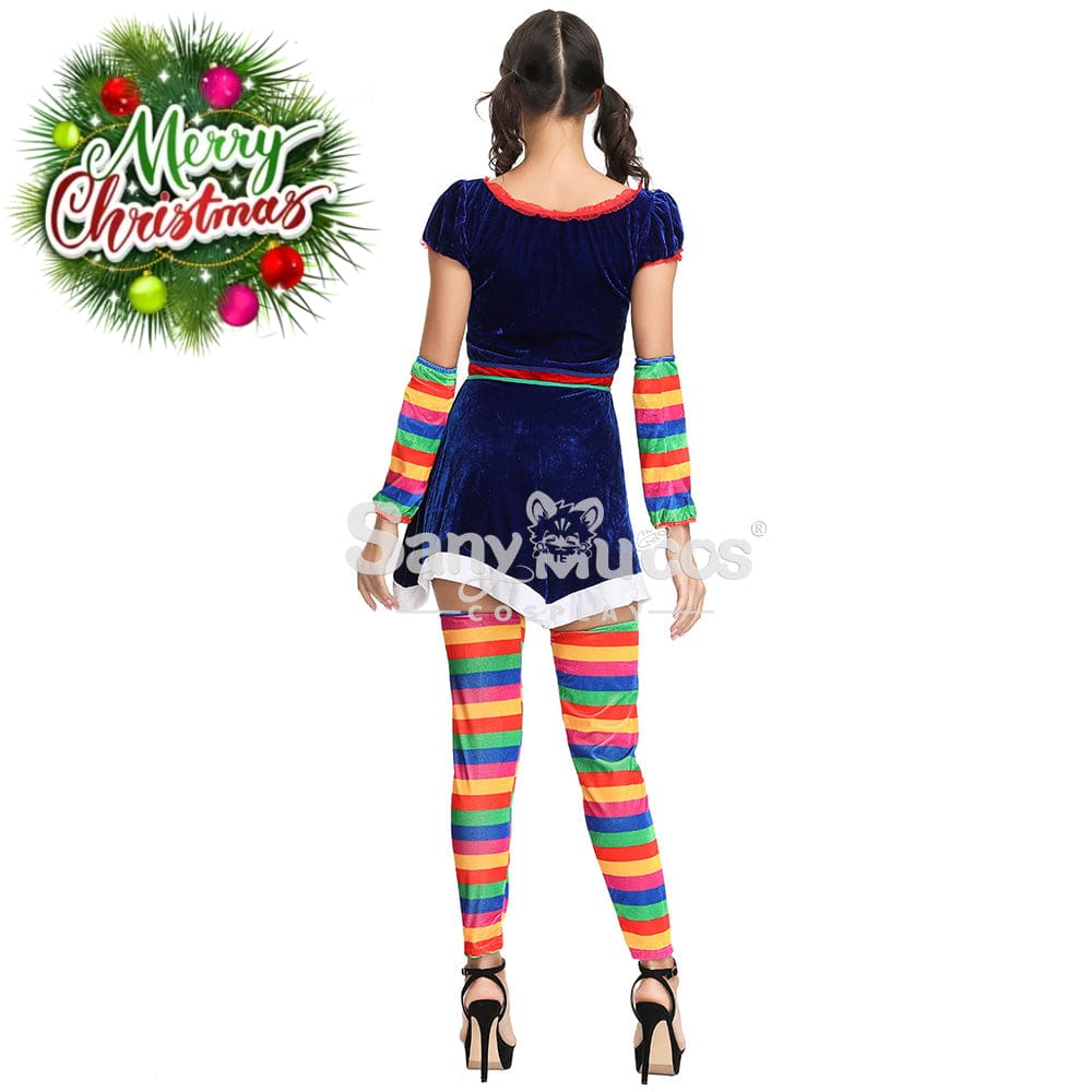 【In Stock】Christmas Cosplay Rainbow Christmas Dress Costume Costumes