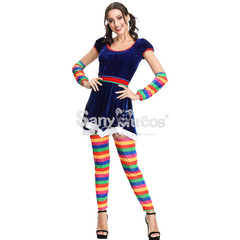 【In Stock】Christmas Cosplay Rainbow Christmas Dress Costume Costumes