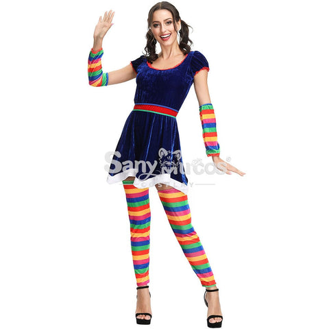 【In Stock】Christmas Cosplay Rainbow Christmas Dress Costume Costumes