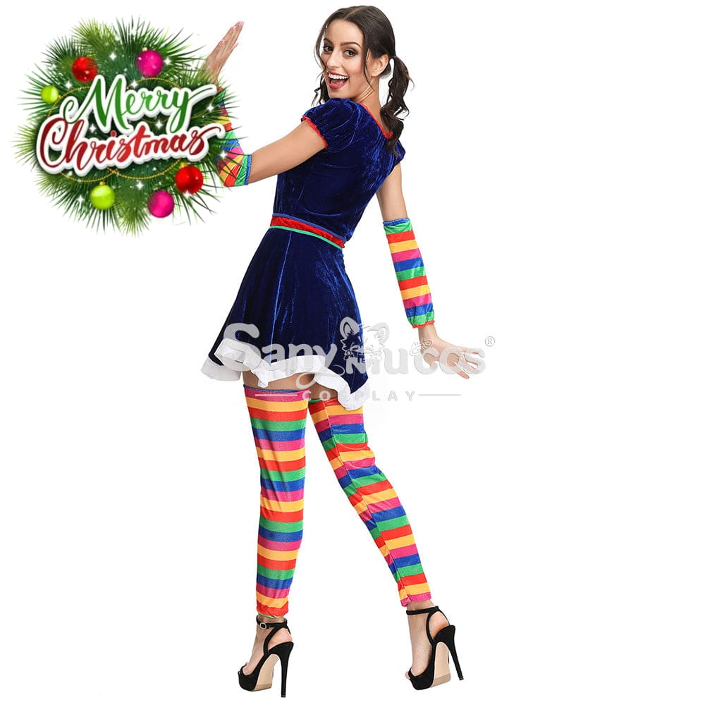 【In Stock】Christmas Cosplay Rainbow Christmas Dress Costume Costumes