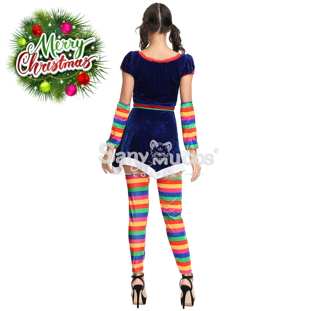 【In Stock】Christmas Cosplay Rainbow Christmas Dress Costume Costumes