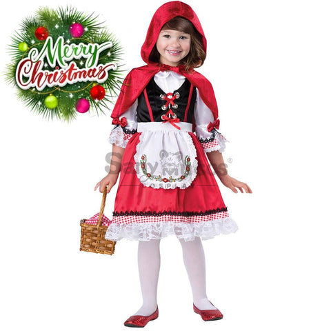 【In Stock】Christmas Cosplay Red Riding Hood Costume Kid Size Costumes