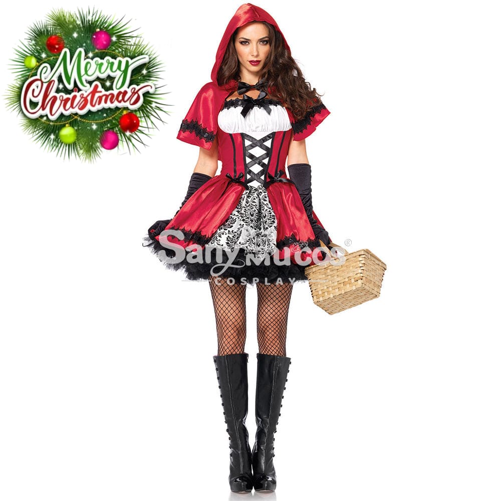 【In Stock】Christmas Cosplay Red Riding Hood Gothic Fashion Costume Costumes
