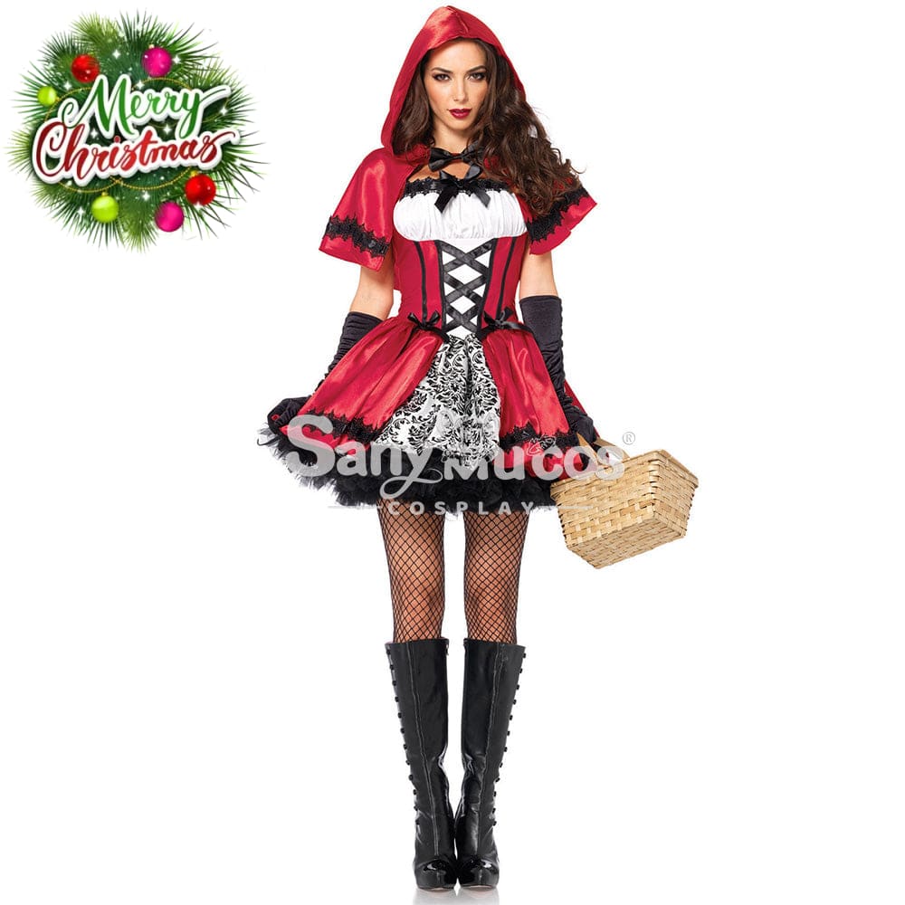 【In Stock】Christmas Cosplay Red Riding Hood Gothic Fashion Costume Costumes