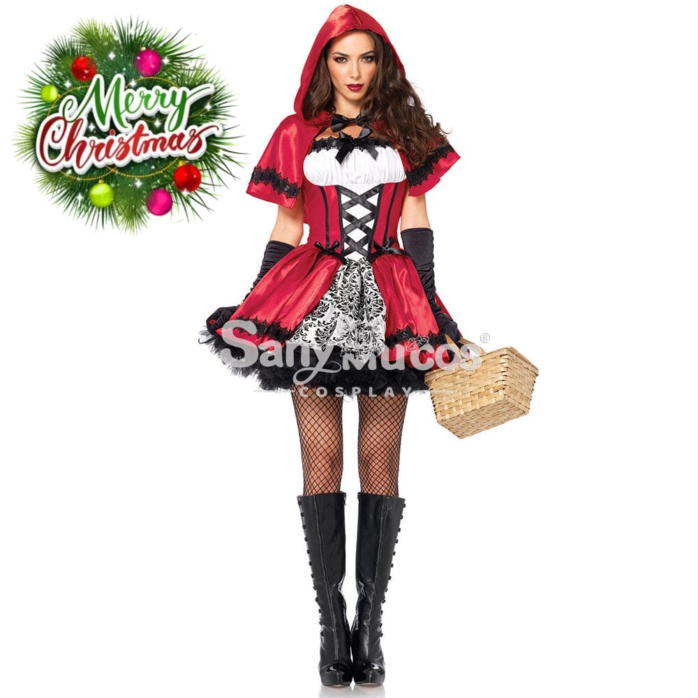 【In Stock】Christmas Cosplay Red Riding Hood Gothic Fashion Costume Costumes