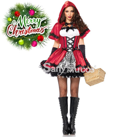 【In Stock】Christmas Cosplay Red Riding Hood Gothic Fashion Costume Costumes