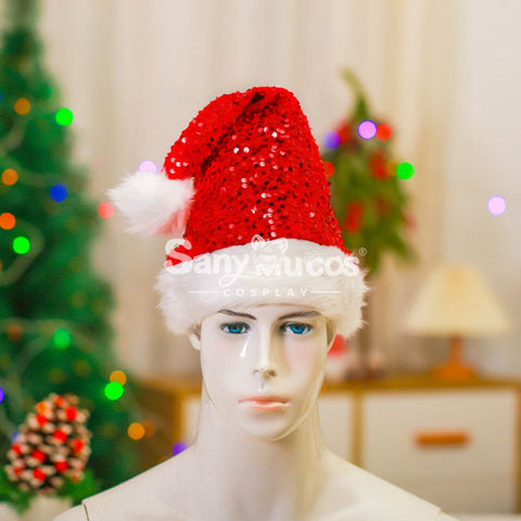 【In Stock】Christmas Cosplay Rhombus Sequins Santa Hat Props Prop