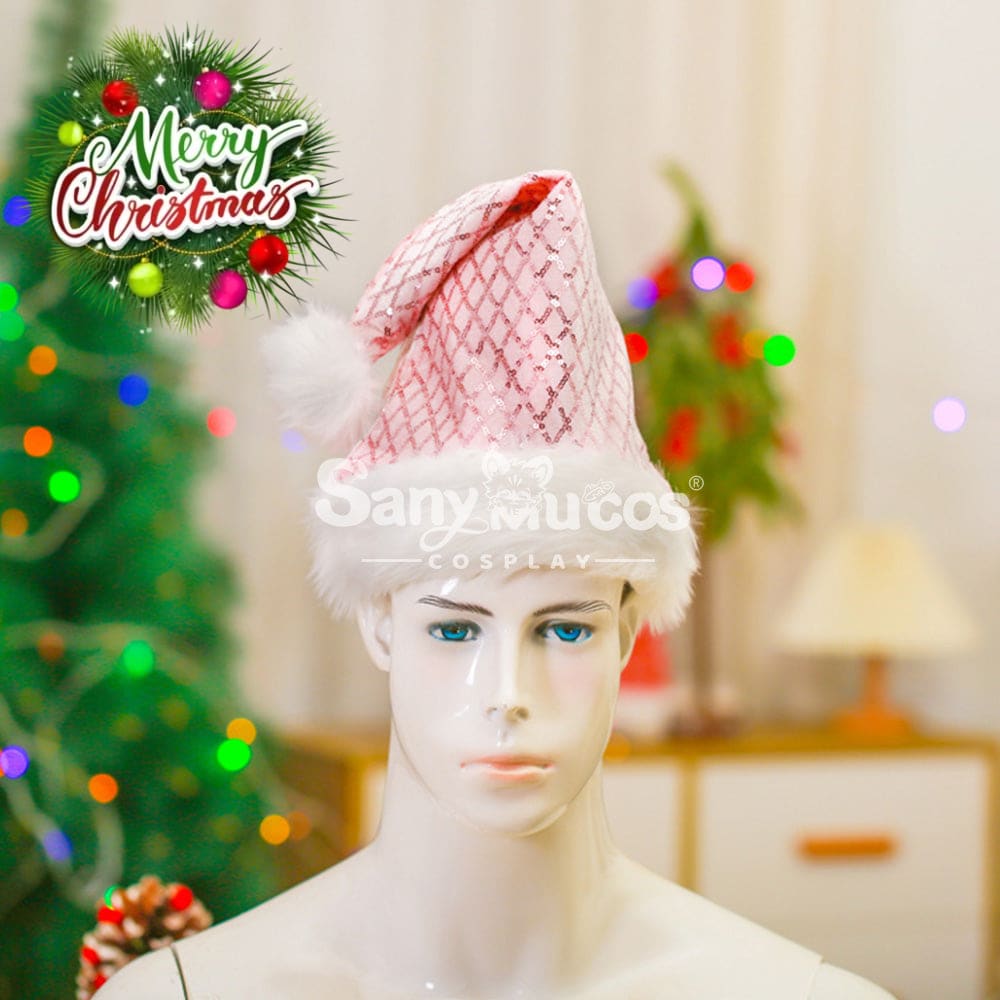 【In Stock】Christmas Cosplay Rhombus Sequins Santa Hat Props Prop