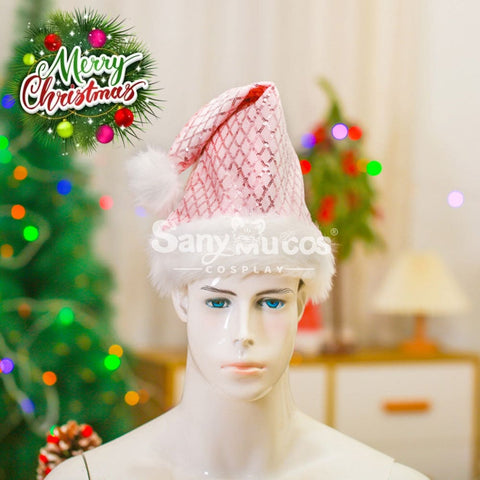 【In Stock】Christmas Cosplay Rhombus Sequins Santa Hat Props Prop