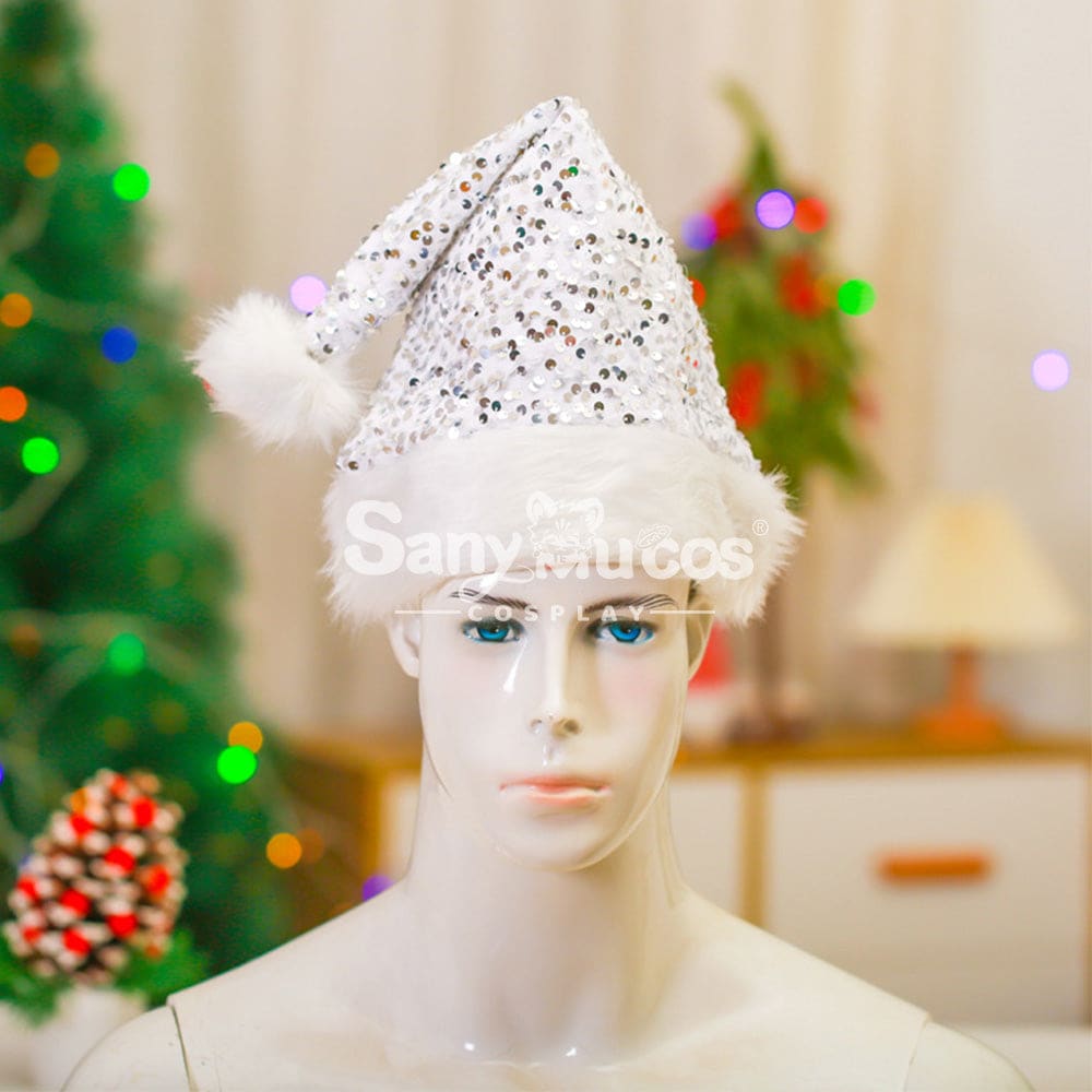 【In Stock】Christmas Cosplay Rhombus Sequins Santa Hat Props Prop